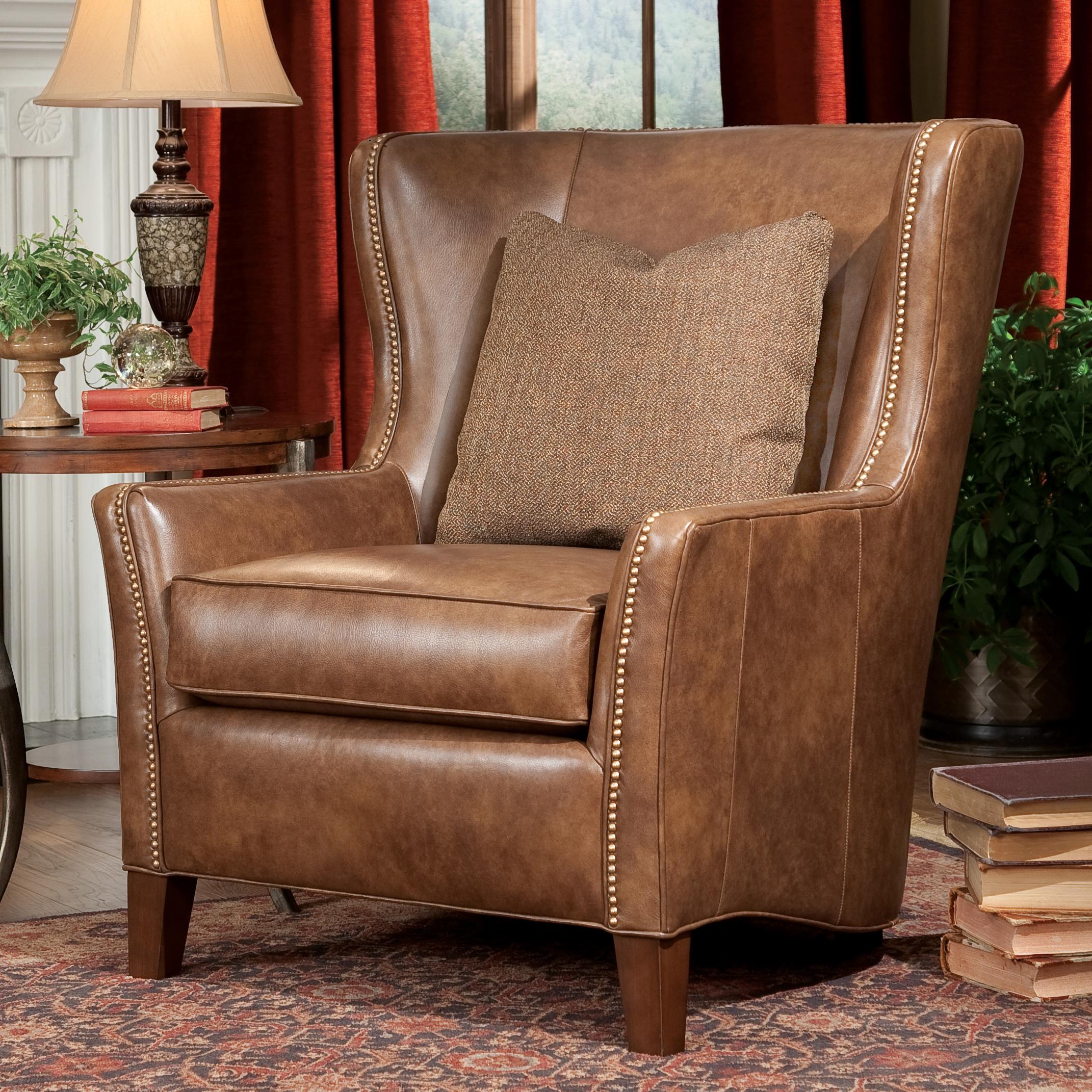 Wingback chair store with ottoman